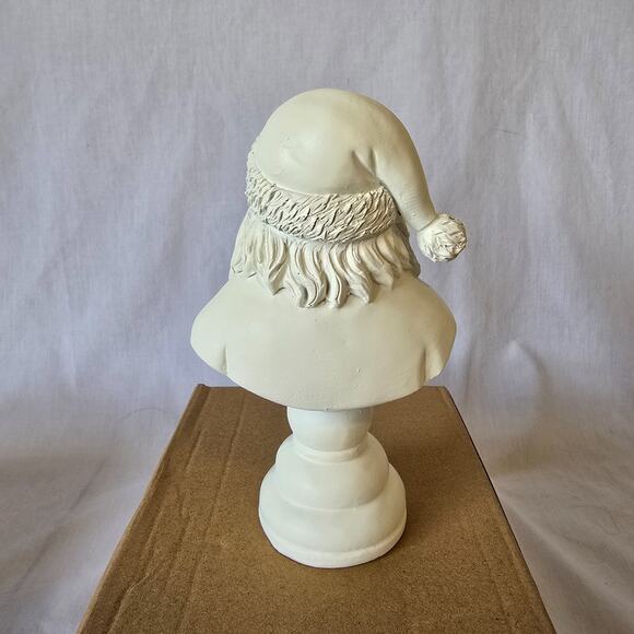 Neutral Santa Bust Christmas Tabletop Xmas Decor, White, Holiday Time 5.75" NIB - Picture 4 of 12